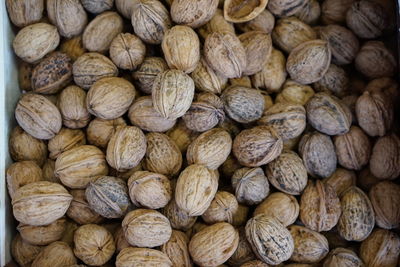 Directly above shot of walnuts for sale