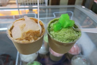 Close-up of ice cream in bowl