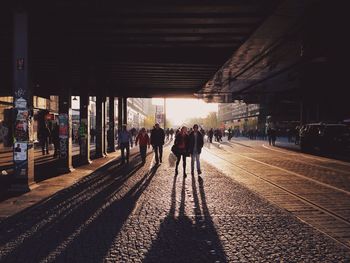 Woman walking in city