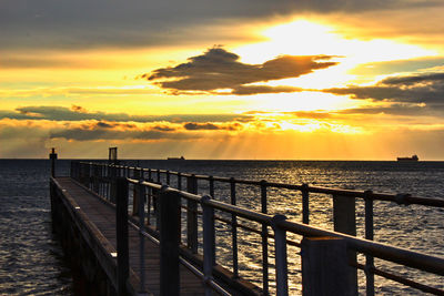 Jetty over sea against sky at st kilda beach