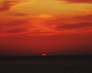 Scenic view of sea at sunset