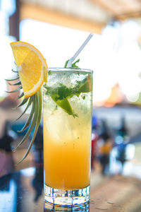 Close-up of drink on table