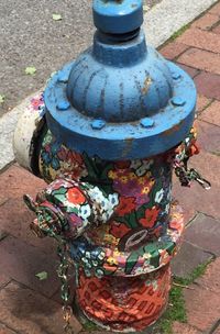 High angle view of flower on bottle