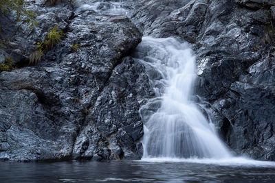 Scenic view of waterfall