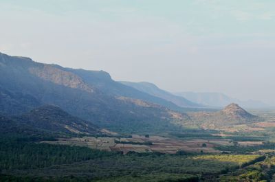 Scenic view of mountains against sky