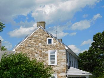 Low angle view of house against sky