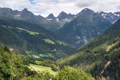 Scenic view of mountains against sky