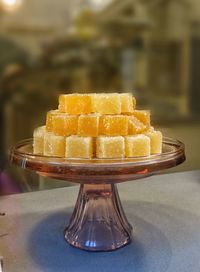 Close-up of cake on table