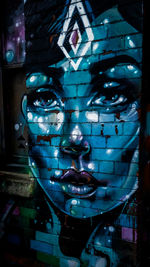 Close-up of illuminated sculpture