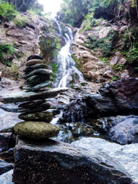 Scenic view of waterfall