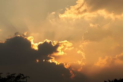 Low angle view of sky during sunset