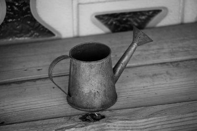 Close-up of old tea light on table