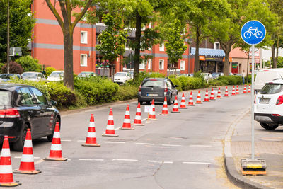 Cars on road in city