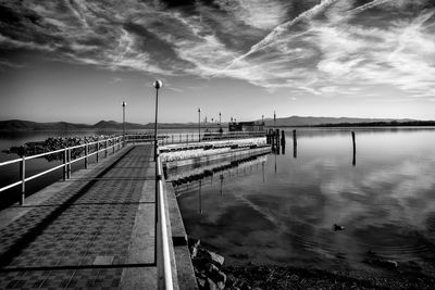 Pier on bridge against sky