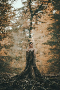 Portrait of a young woman in forest