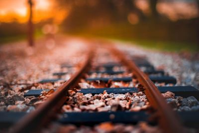 Close-up of railroad track