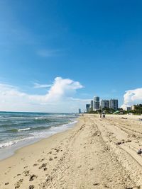 Scenic view of beach against sky