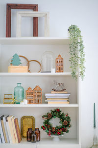 Potted plants on table at home