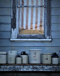 Close-up of window on building