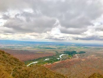 Aerial view of landscape against sky