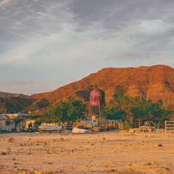 Scenic view of desert against sky