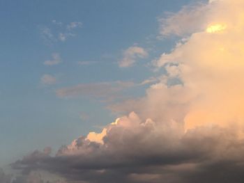 Low angle view of clouds in sky