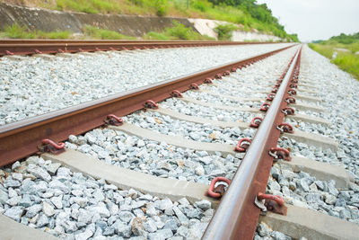 High angle view of railroad track