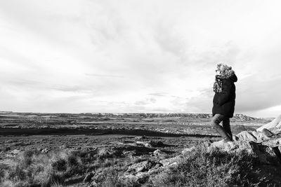 Woman against sky