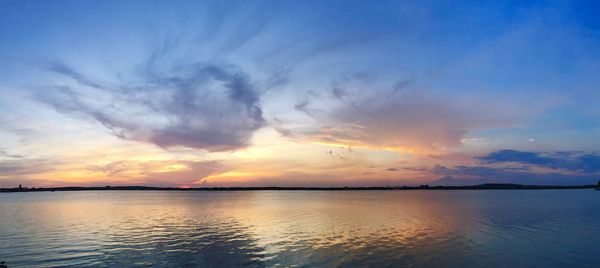 Scenic view of sea at sunset