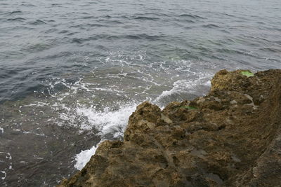 High angle view of beach