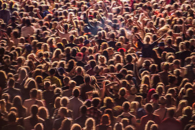 People enjoying music concert