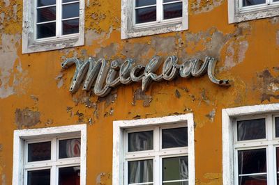 Low angle view of weathered building