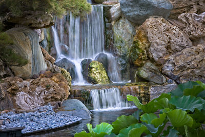 Scenic view of waterfall