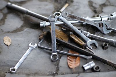 Close-up of work tools