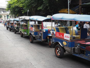 Vehicles on road in city