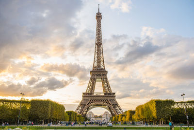 View of tower against cloudy sky