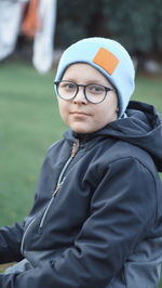 Rear view of man looking away