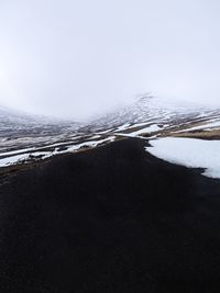 Scenic view of sea against clear sky during winter