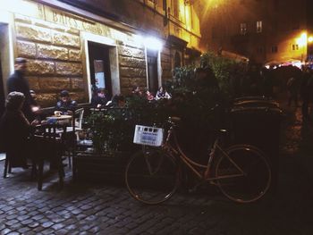 Cars parked at night