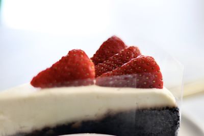 Close-up of cake slice in plate