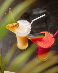 Close-up of glass of juice