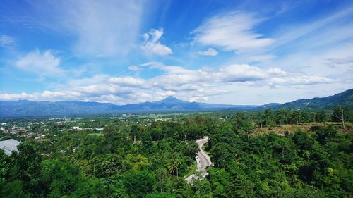 High angle view of mountain range