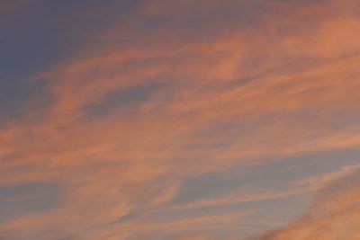 Low angle view of orange sky