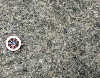 High angle view of sand on beach