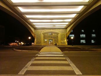 Illuminated bridge over road