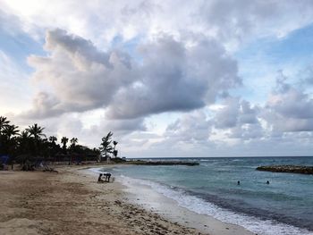 Scenic view of beach against sky