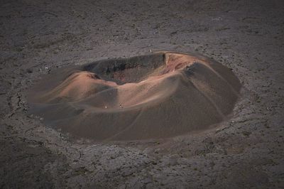 High angle view of sand dunes at beach