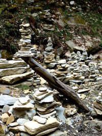 Stack of stones on rock