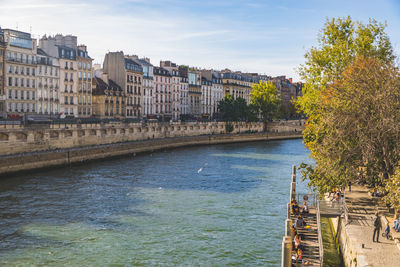 View on seine river and surrounding in paris.