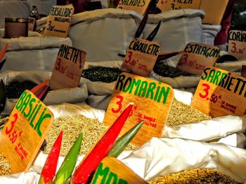 Close-up of food for sale at market stall